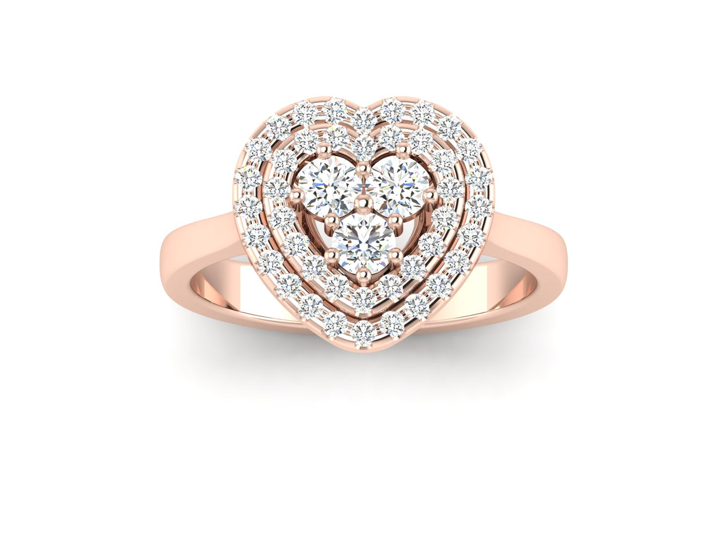 0.76 Ct Heart-Shaped Diamond Ring in Rose Gold – A Symbol of Timeless Romance