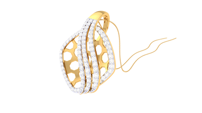 Chic Flow Golden Pendent - 0.63 Ct Dazzling Diamonds