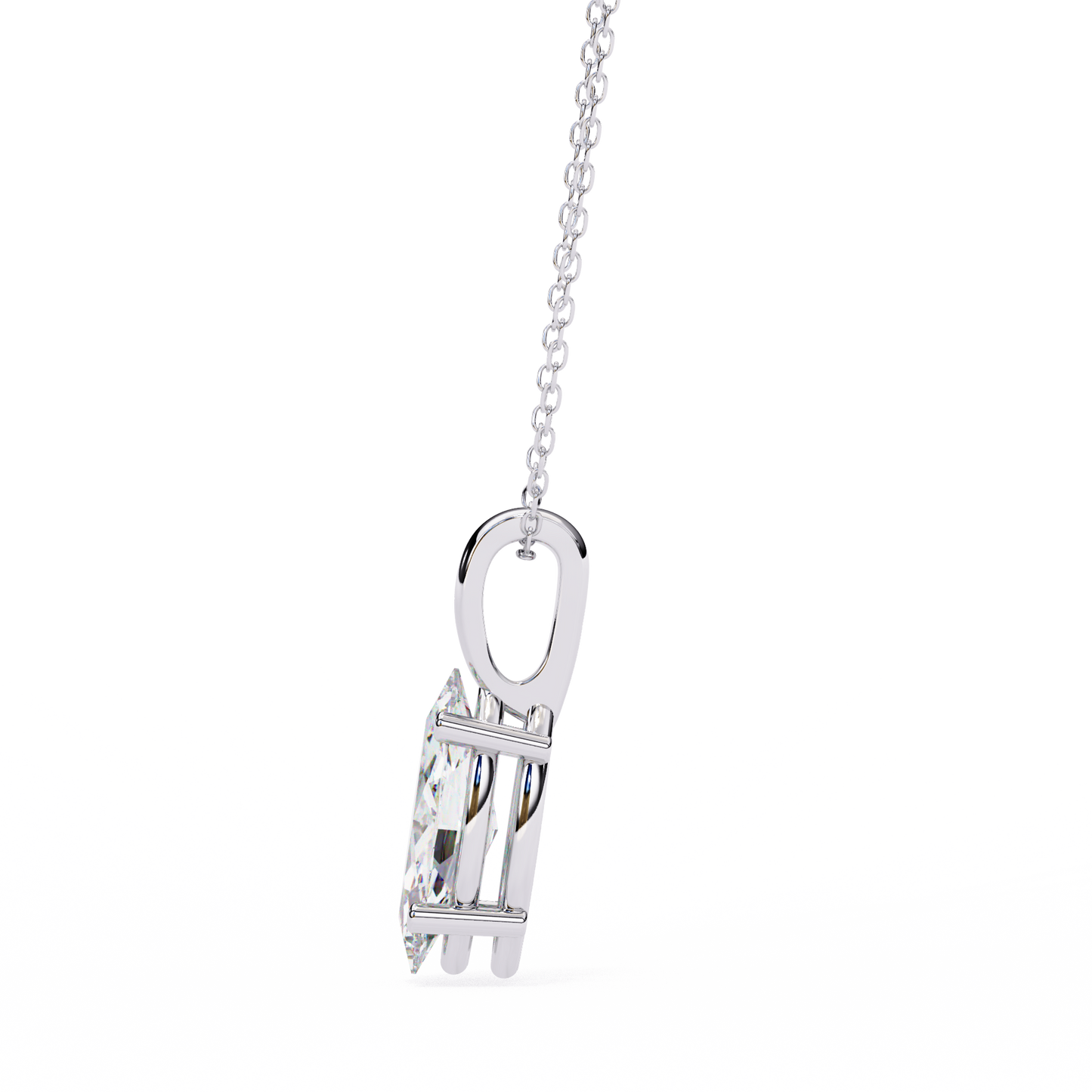 Golden Embrace: 0.93ct The Classic Marquise Solitaire Diamond Pendant
