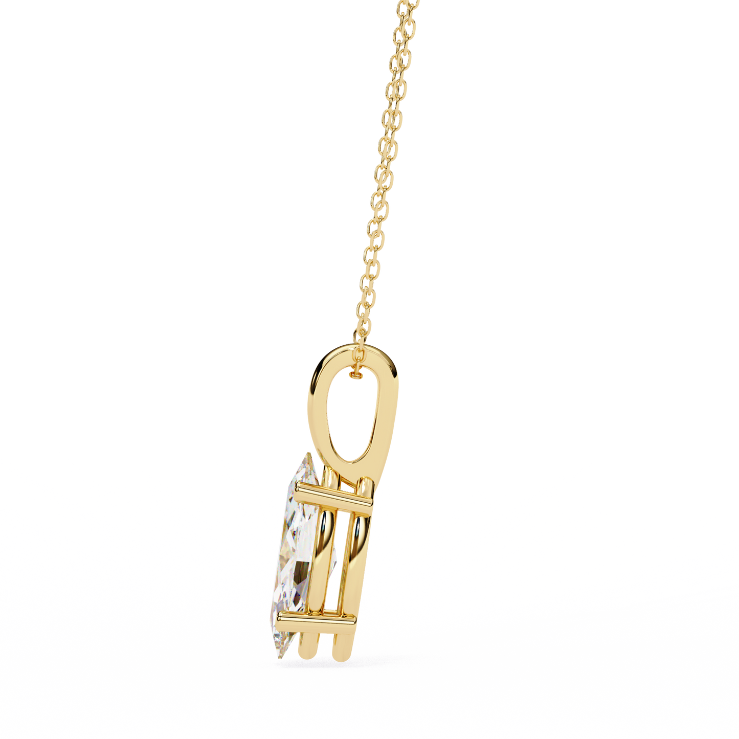 Golden Embrace: 0.93ct The Classic Marquise Solitaire Diamond Pendant
