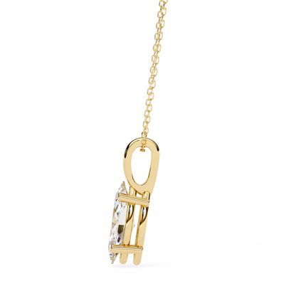 Golden Embrace: 0.93ct The Classic Marquise Solitaire Diamond Pendant