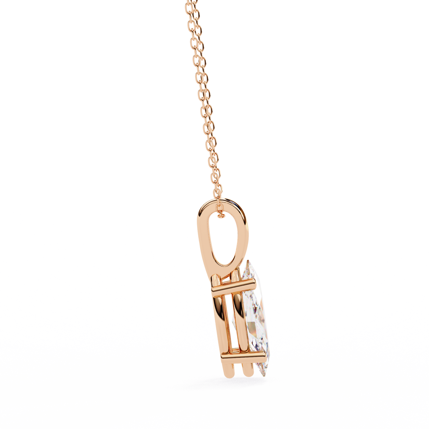 Golden Embrace: 0.93ct The Classic Marquise Solitaire Diamond Pendant