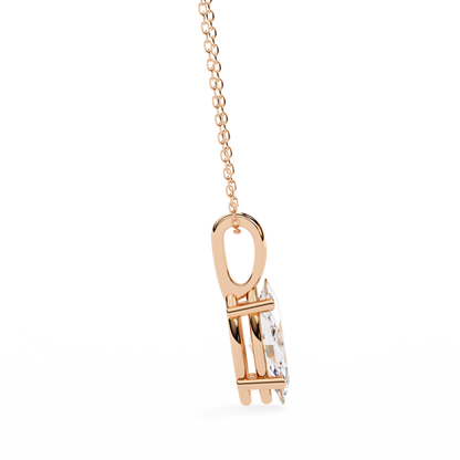 Golden Embrace: 0.93ct The Classic Marquise Solitaire Diamond Pendant