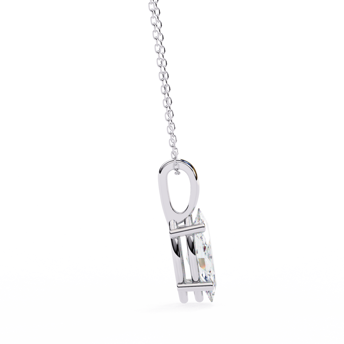 Golden Embrace: 0.93ct The Classic Marquise Solitaire Diamond Pendant