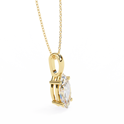 Golden Embrace: 0.93ct The Classic Marquise Solitaire Diamond Pendant