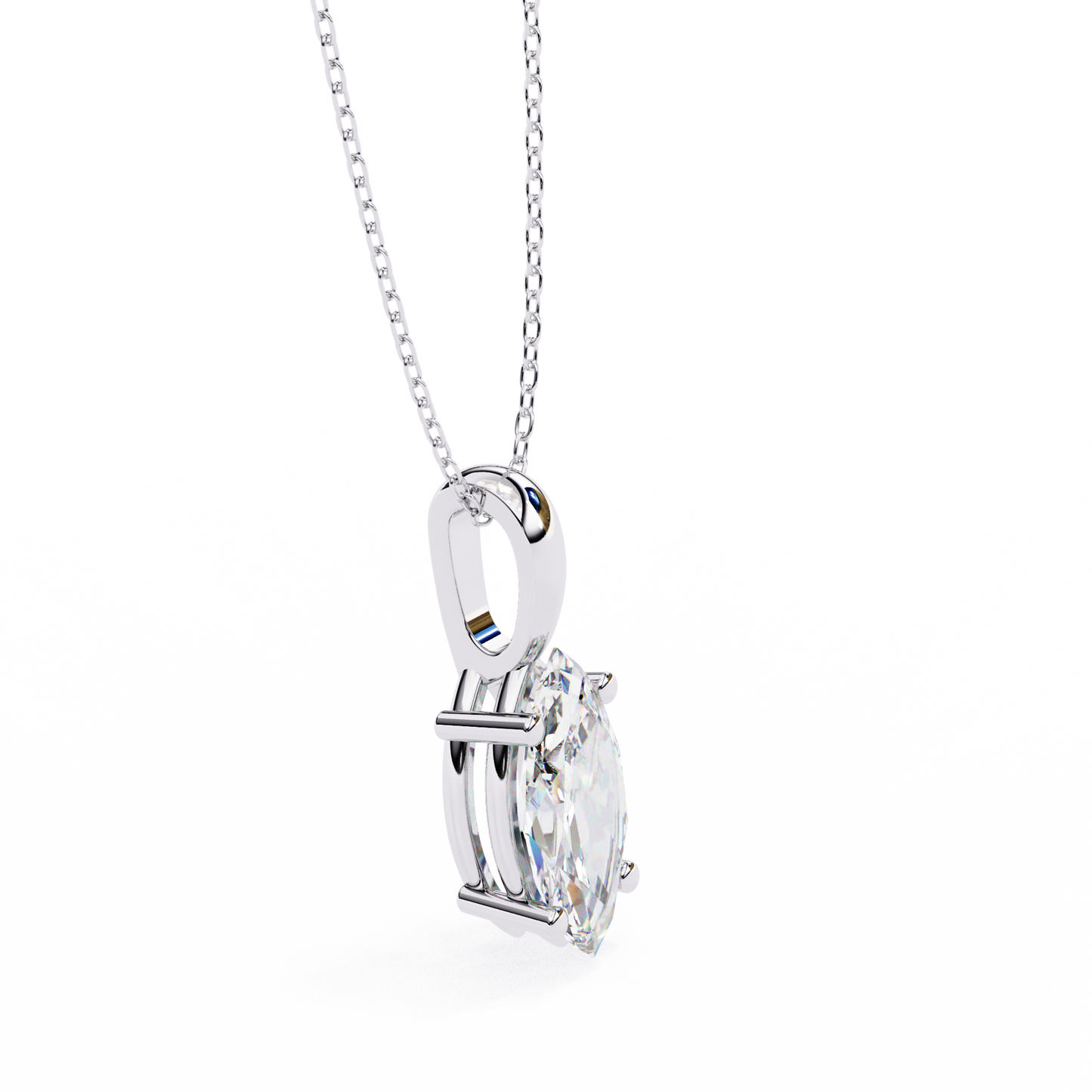 Golden Embrace: 0.93ct The Classic Marquise Solitaire Diamond Pendant