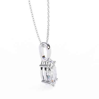 Golden Embrace: 0.93ct The Classic Marquise Solitaire Diamond Pendant