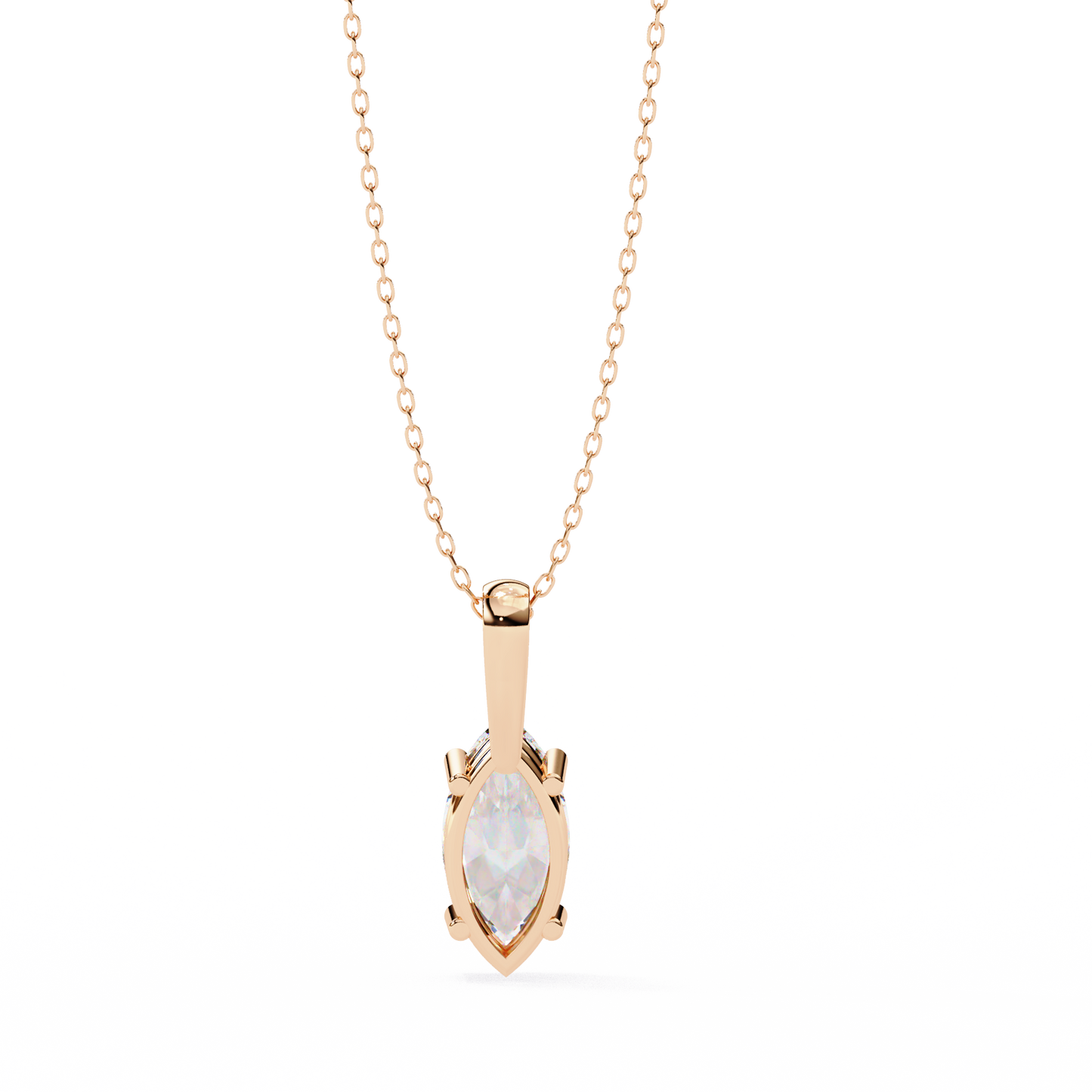 Golden Embrace: 0.93ct The Classic Marquise Solitaire Diamond Pendant