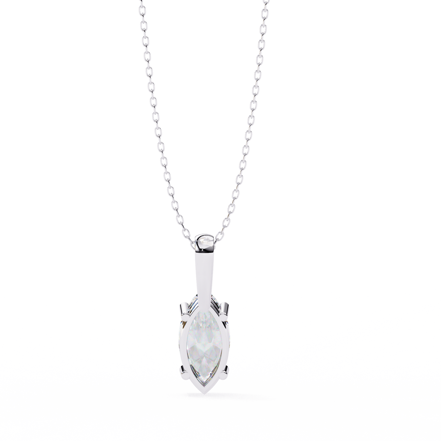 Golden Embrace: 0.93ct The Classic Marquise Solitaire Diamond Pendant