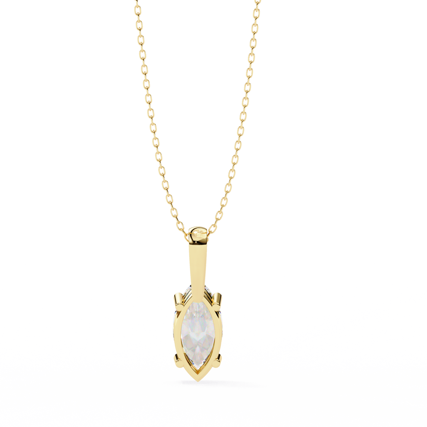 Golden Embrace: 0.93ct The Classic Marquise Solitaire Diamond Pendant