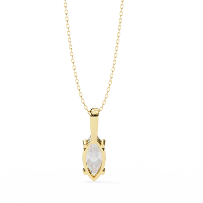Golden Embrace: 0.93ct The Classic Marquise Solitaire Diamond Pendant