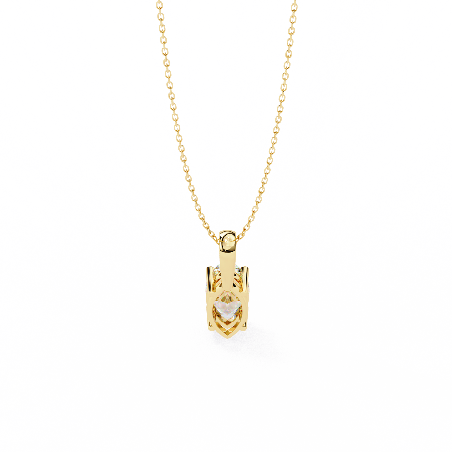 Golden Embrace: 0.93ct The Classic Marquise Solitaire Diamond Pendant