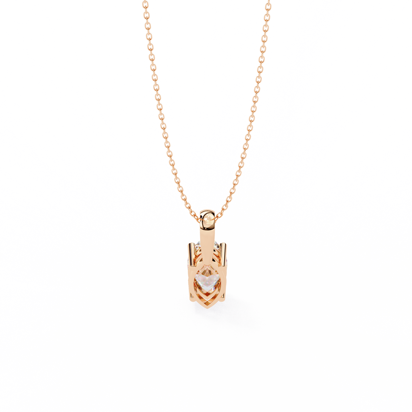 Golden Embrace: 0.93ct The Classic Marquise Solitaire Diamond Pendant