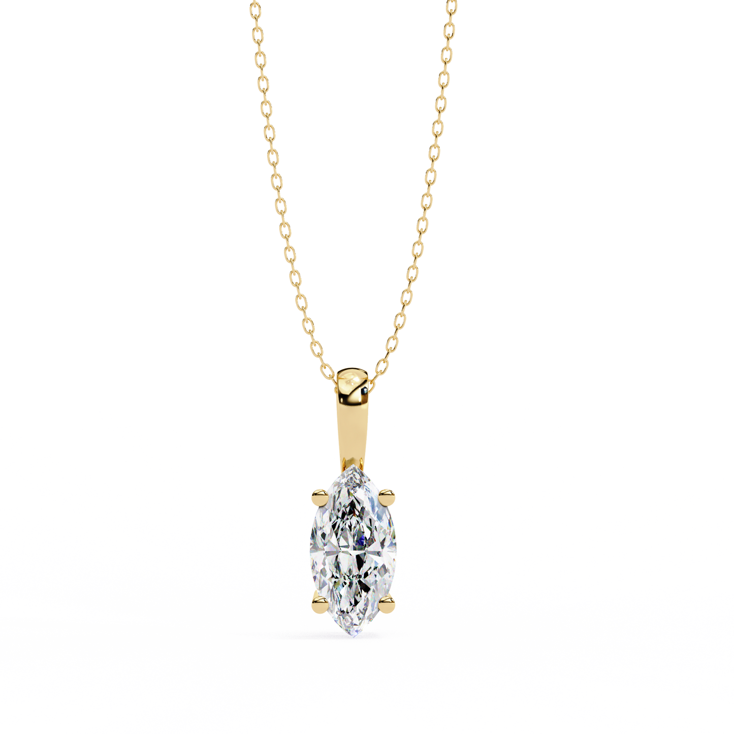 Golden Embrace: 0.93ct The Classic Marquise Solitaire Diamond Pendant