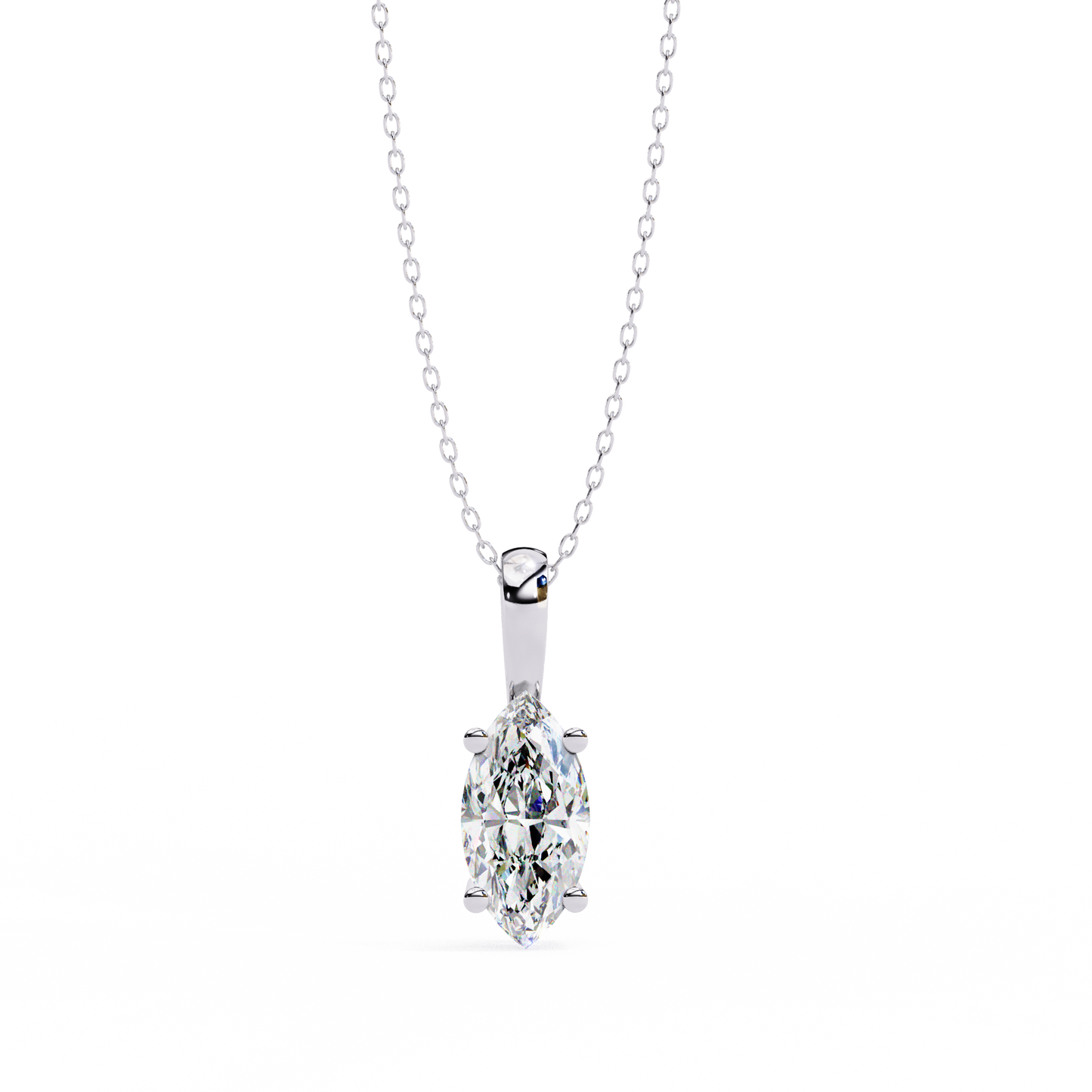 Golden Embrace: 0.93ct The Classic Marquise Solitaire Diamond Pendant