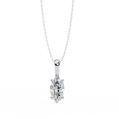 Golden Embrace: 0.93ct The Classic Marquise Solitaire Diamond Pendant