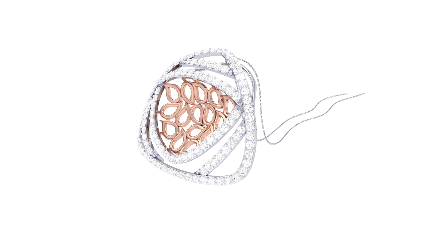 Delta Drop Pendent In Lustrous Gold - 1.09 Ct Round Diamonds