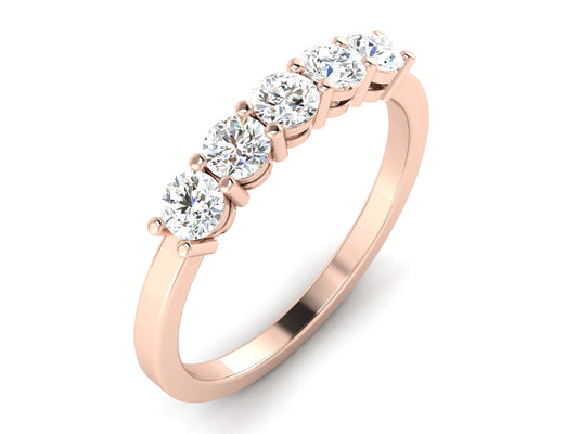 Lumière Essential - 0.5ct Round Diamond Gold Ring