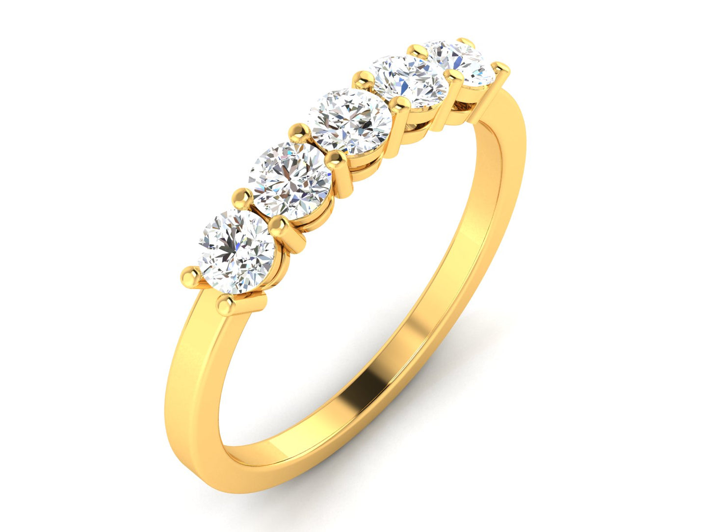Lumière Essential - 0.5ct Round Diamond Gold Ring