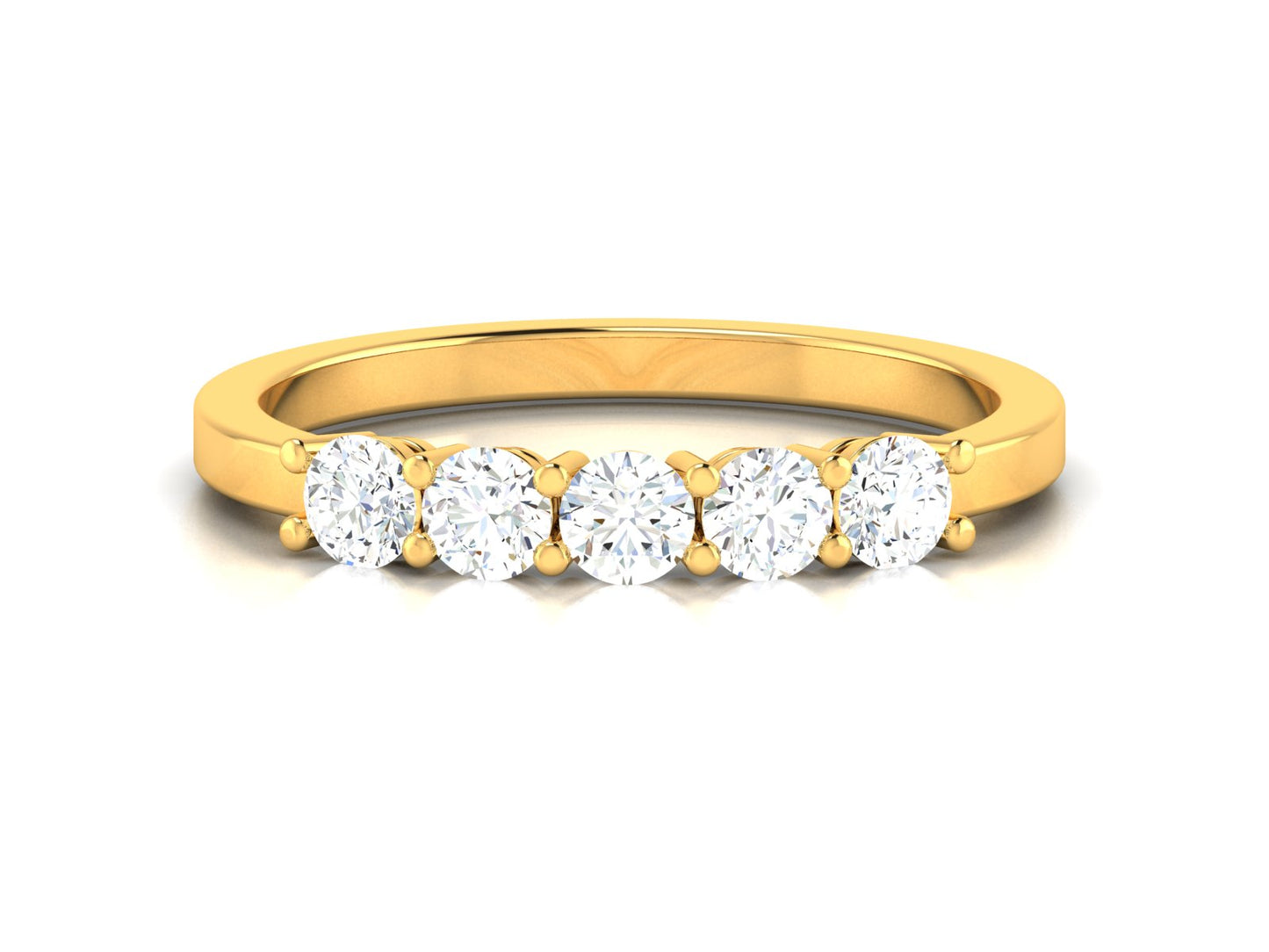 Lumière Essential - 0.5ct Round Diamond Gold Ring