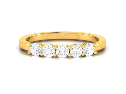 Lumière Essential - 0.5ct Round Diamond Gold Ring