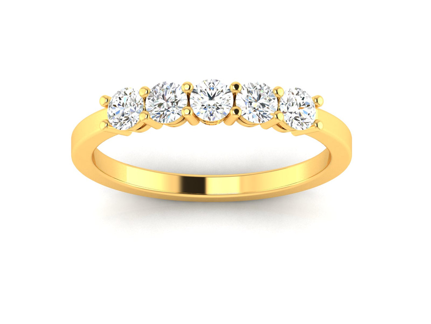 Lumière Essential - 0.5ct Round Diamond Gold Ring
