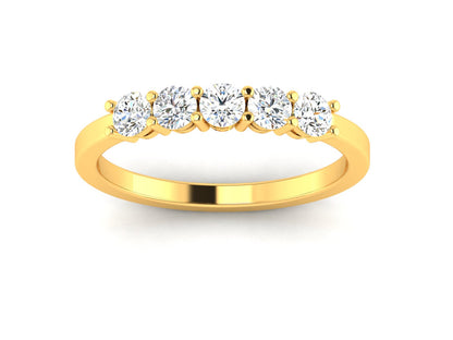 Lumière Essential - 0.5ct Round Diamond Gold Ring