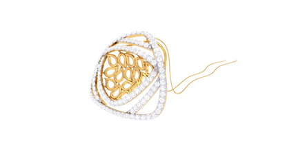 Delta Drop Pendent In Lustrous Gold - 1.09 Ct Round Diamonds