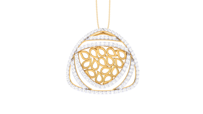 Delta Drop Pendent In Lustrous Gold - 1.09 Ct Round Diamonds