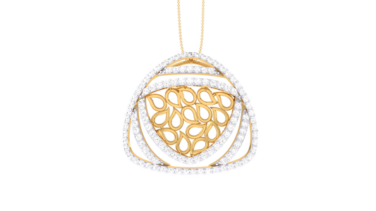 Delta Drop Pendent In Lustrous Gold - 1.09 Ct Round Diamonds