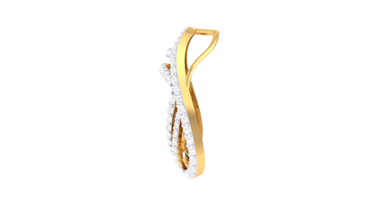 Delta Drop Pendent In Lustrous Gold - 1.09 Ct Round Diamonds