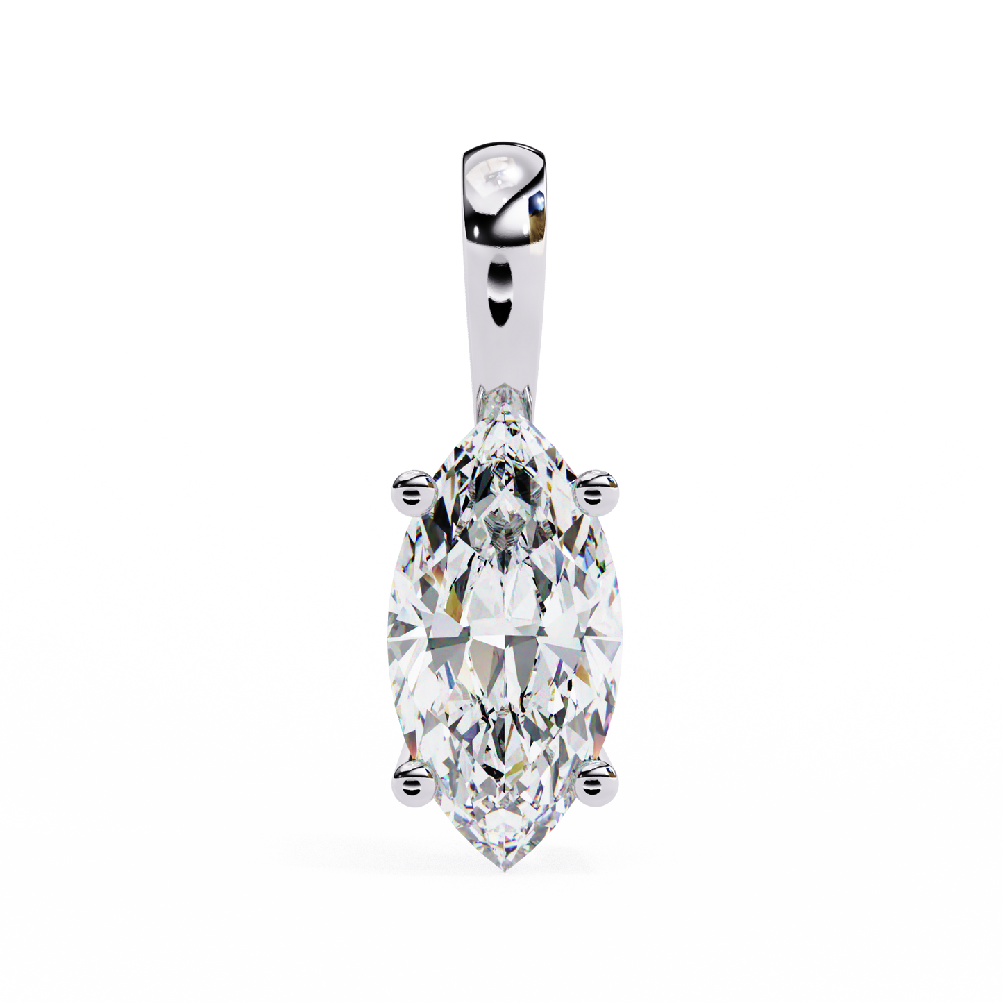 Golden Embrace: 0.93ct The Classic Marquise Solitaire Diamond Pendant