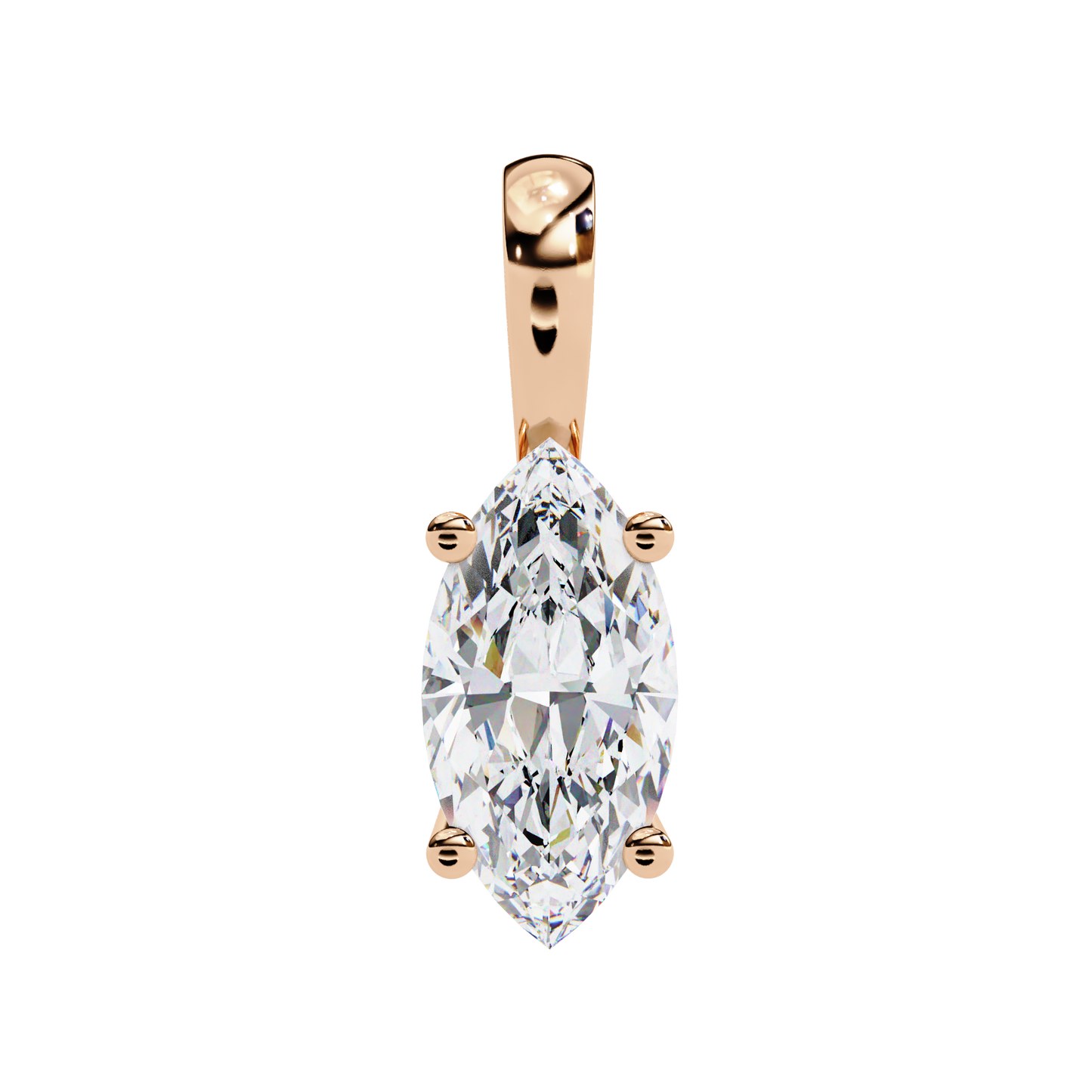 Golden Embrace: 0.93ct The Classic Marquise Solitaire Diamond Pendant