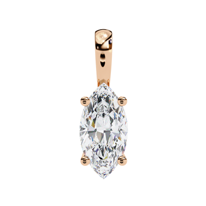 Golden Embrace: 0.93ct The Classic Marquise Solitaire Diamond Pendant