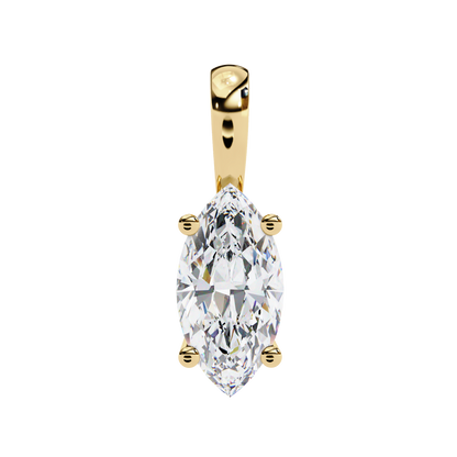 Golden Embrace: 0.93ct The Classic Marquise Solitaire Diamond Pendant