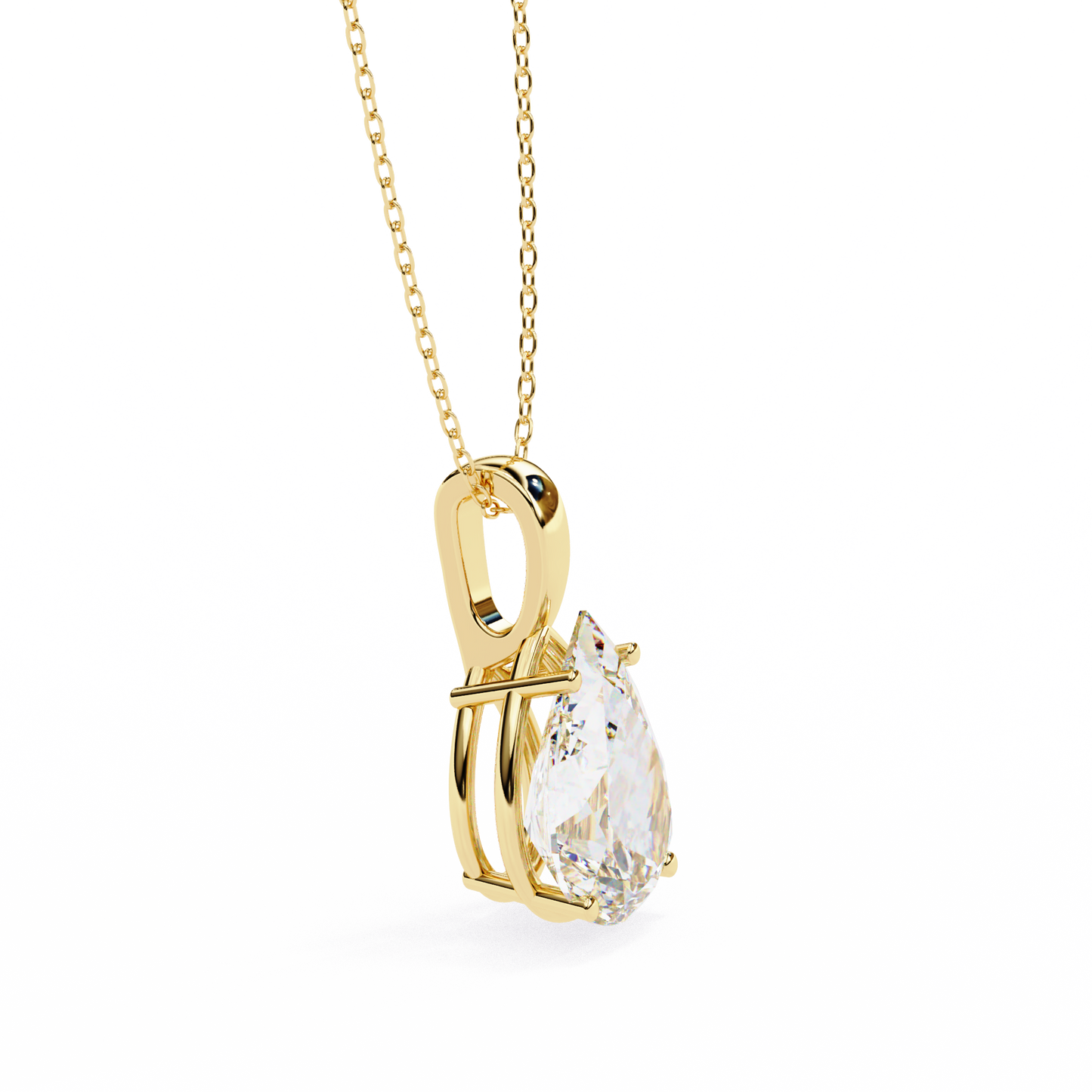Sparkles Brilliance: 2.06ct Pear-Cut Diamond Solitaire Diamond Pendant