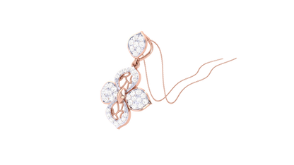 Sparking Clover Pendent In Luminious Yellow Gold - 0.29 Ct Diamond Cluster