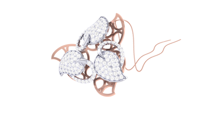 Chic Leaf Pattearn Gold Pendent - 1.14 Ct Brilliant Cut Diamonds