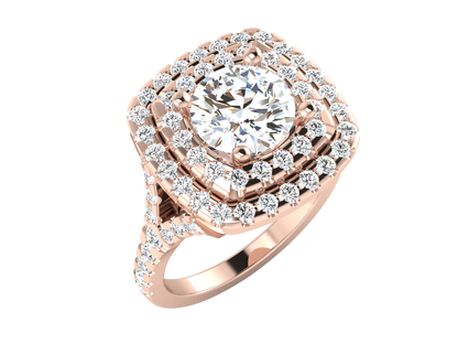 Éclat Vertige Tension  – 2.4ct Round Clustered Diamonds Gold Ring