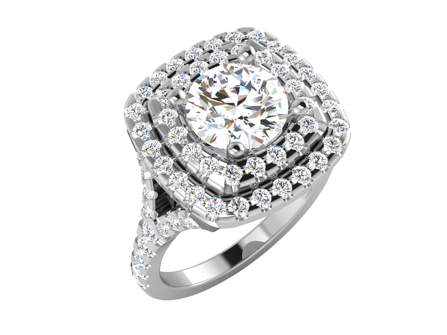 Éclat Vertige Tension  – 2.4ct Round Clustered Diamonds Gold Ring