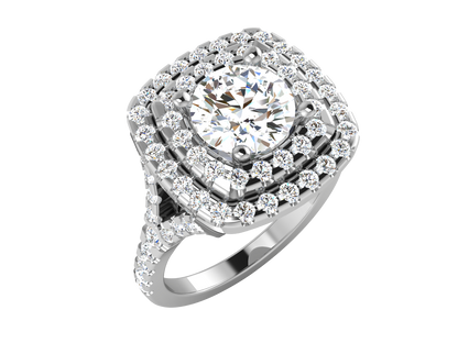 Éclat Vertige Tension  – 2.4ct Round Clustered Diamonds Gold Ring