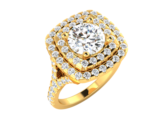 Éclat Vertige Tension  – 2.4ct Round Clustered Diamonds Gold Ring
