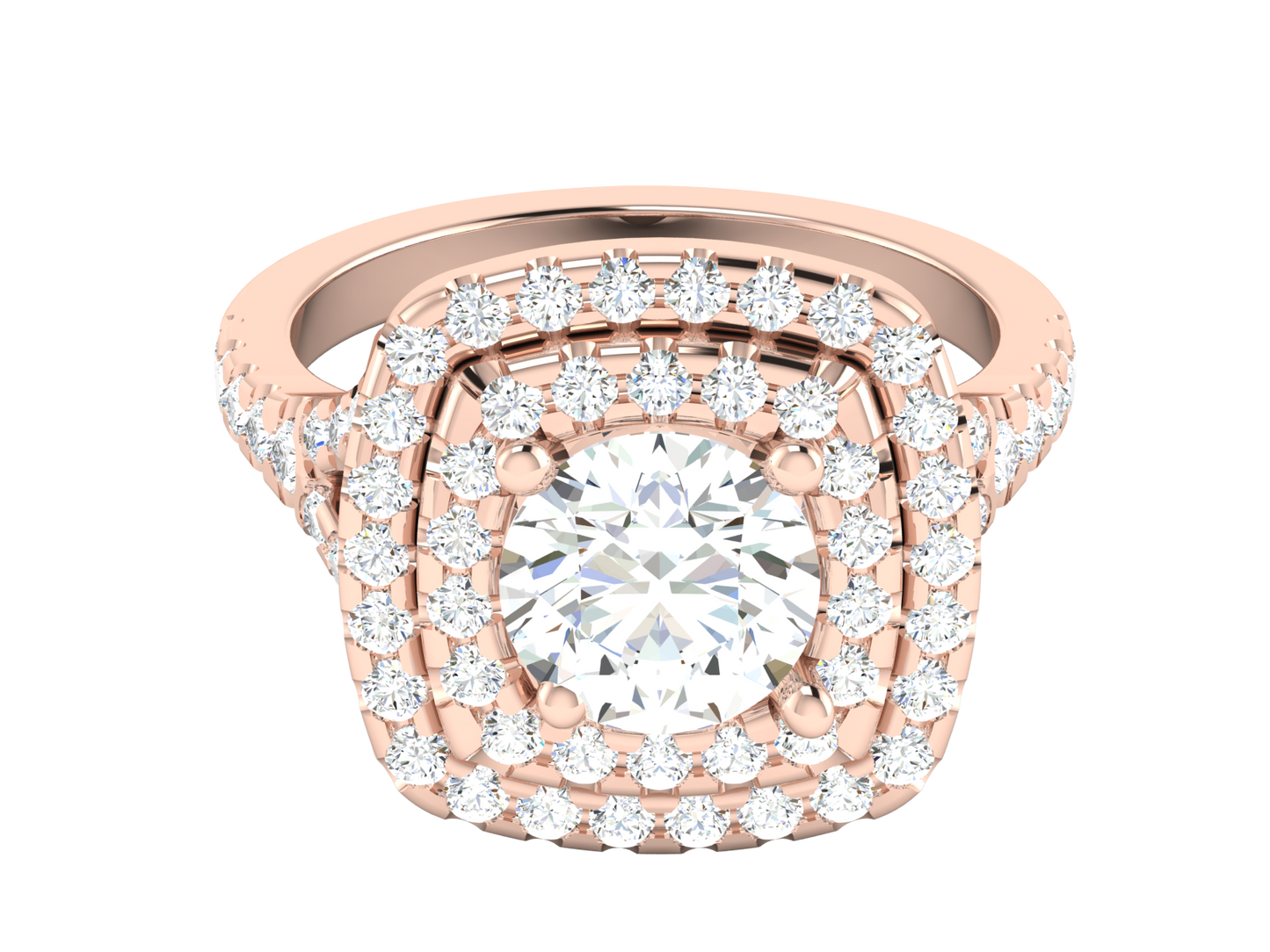 Éclat Vertige Tension  – 2.4ct Round Clustered Diamonds Gold Ring