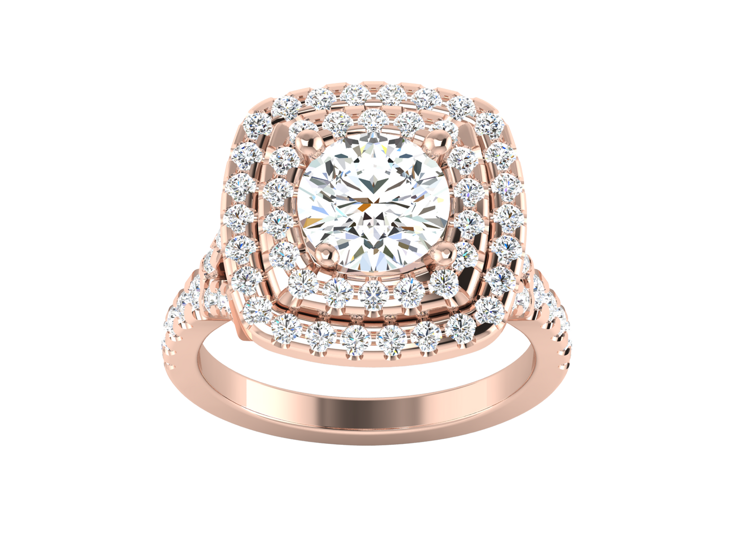 Éclat Vertige Tension  – 2.4ct Round Clustered Diamonds Gold Ring