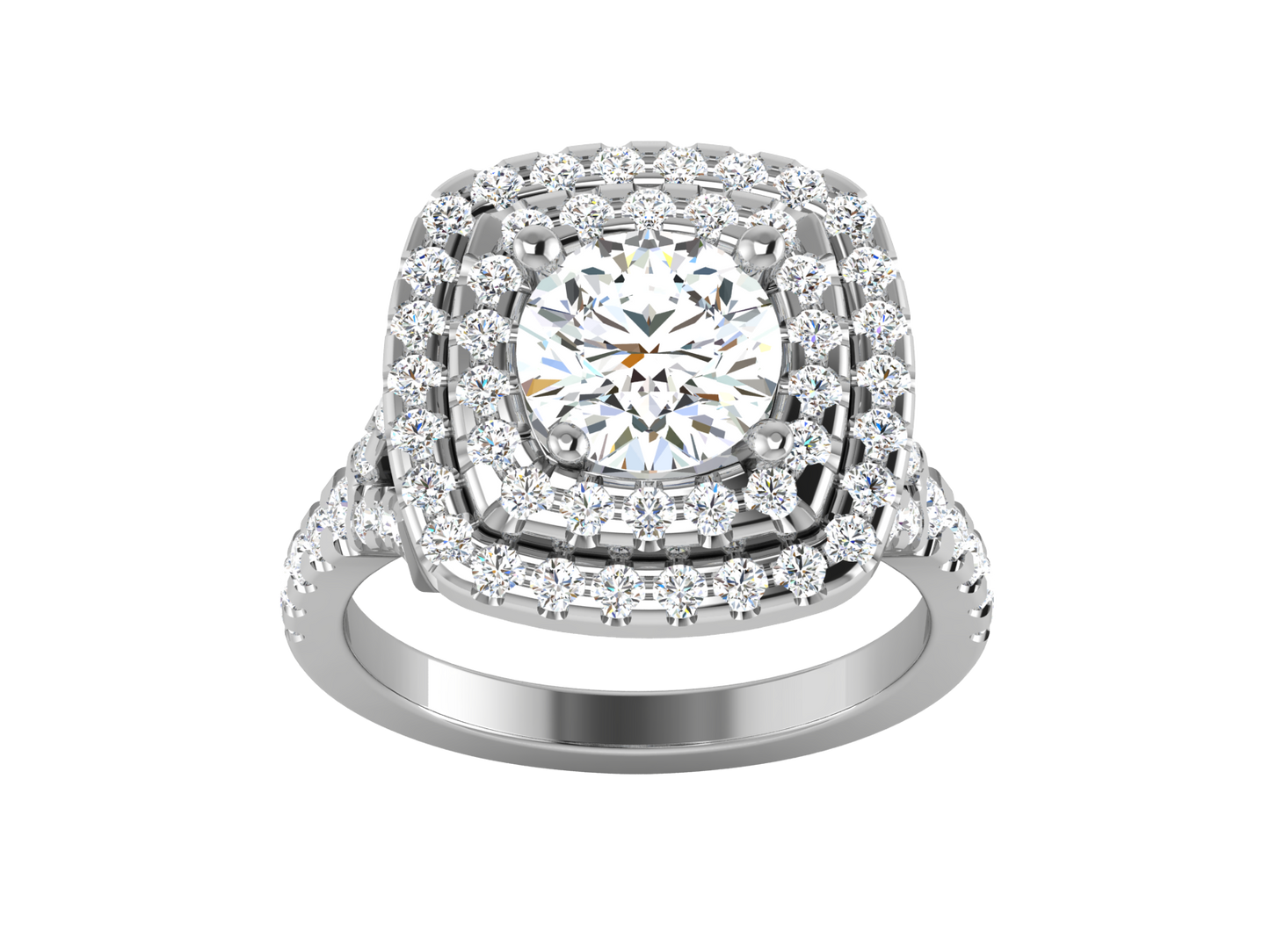 Éclat Vertige Tension  – 2.4ct Round Clustered Diamonds Gold Ring