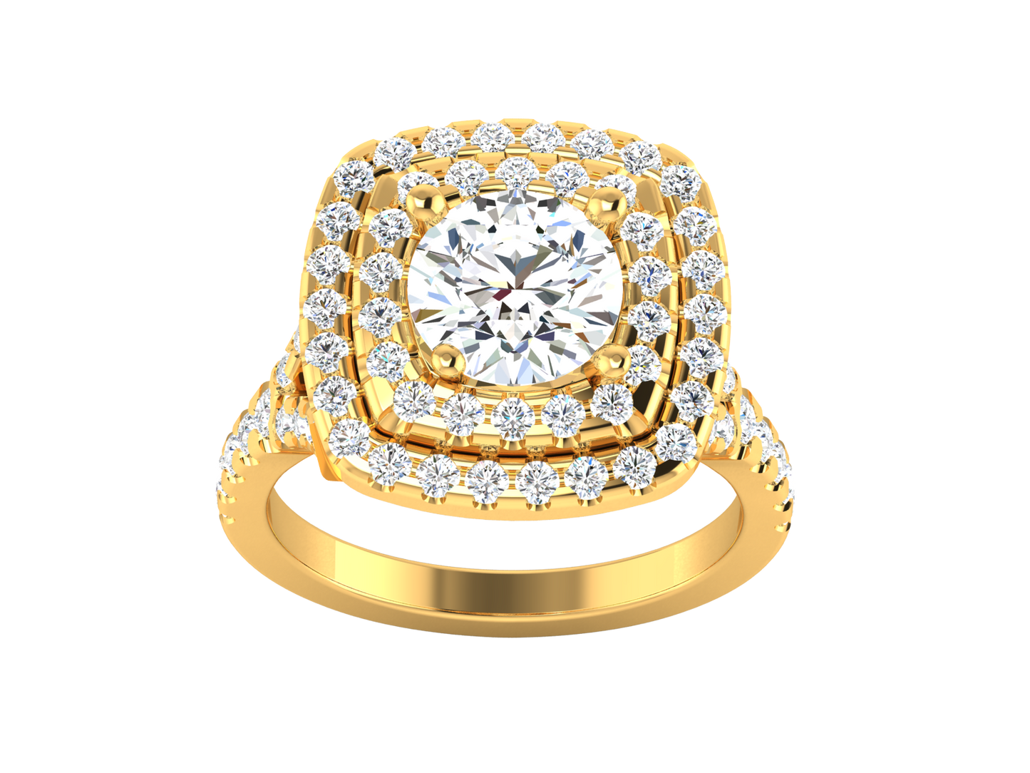 Éclat Vertige Tension  – 2.4ct Round Clustered Diamonds Gold Ring