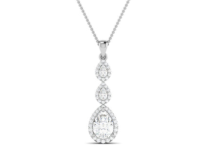 Three Tire Rose Gold Pendent - 1.64 Ct Sparking Diamonds