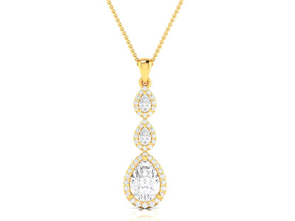 Three Tire Rose Gold Pendent - 1.64 Ct Sparking Diamonds