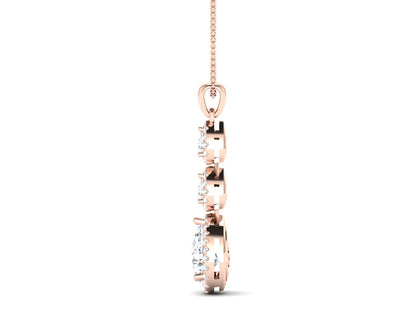 Three Tire Rose Gold Pendent - 1.64 Ct Sparking Diamonds