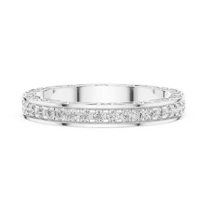 0.50CTW Round Cut Diamond Vintage Filigree Eternity Band in Yellow Gold